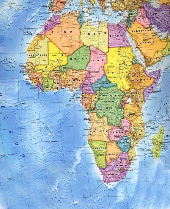 Политическая карта Африки со странами.