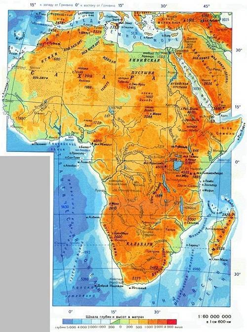 Подробная карта африки