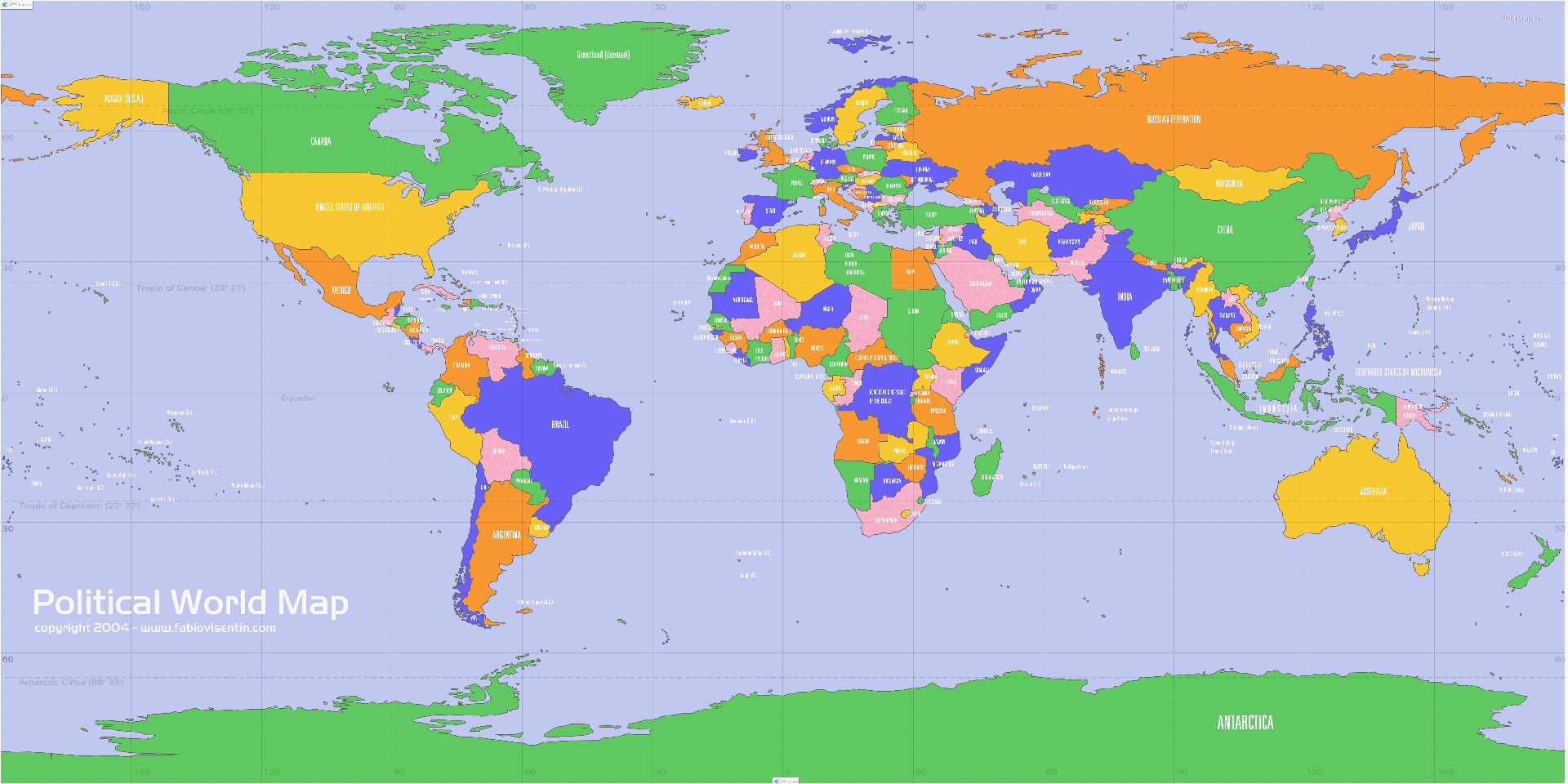 Карта мира с указанием стран