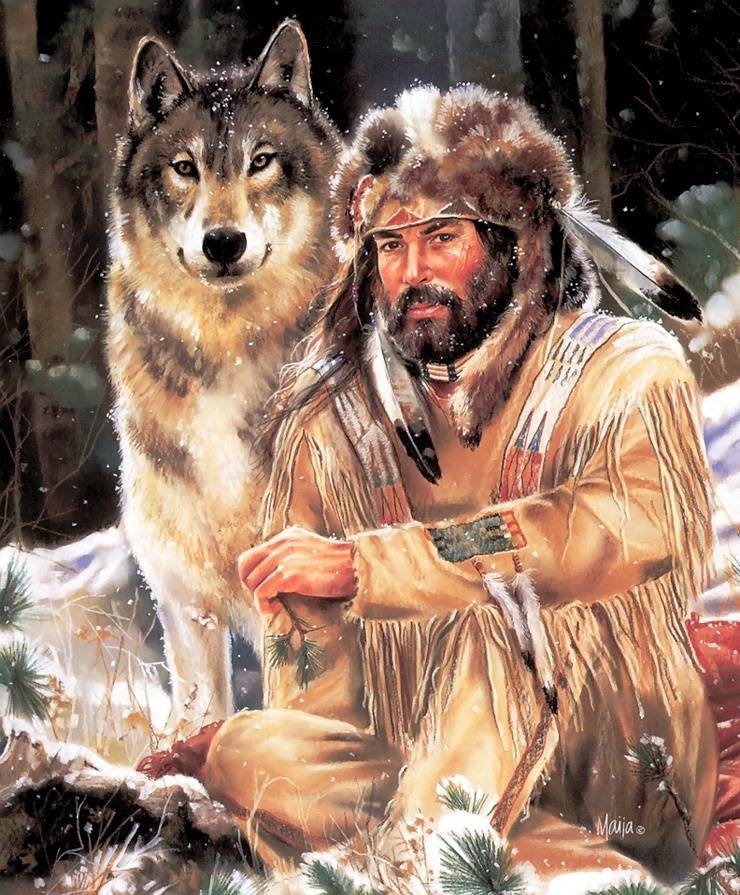 волк и индеец