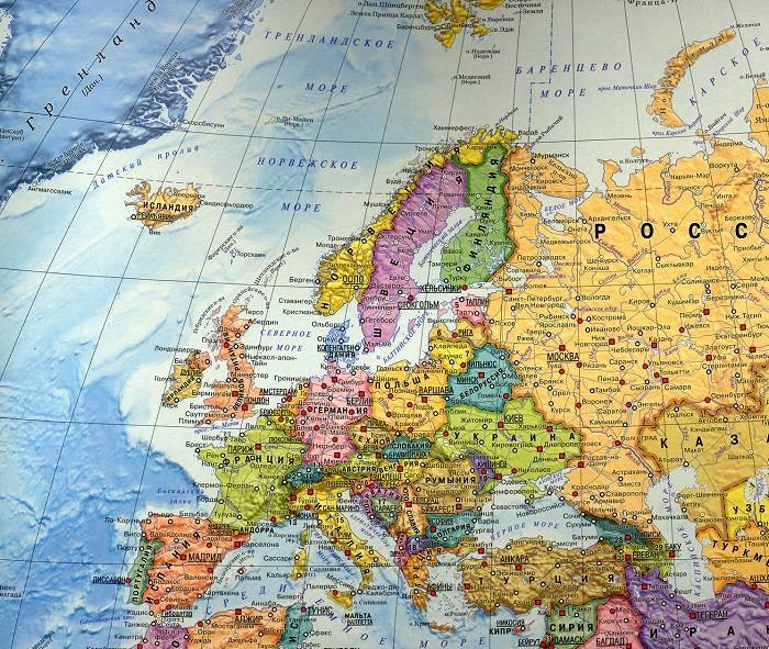 Политическая карта европы со странами крупно на русском в хорошем
