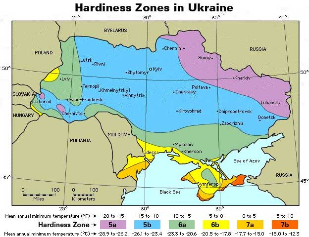 Карта климатических зон Украины