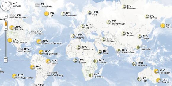 Температурная карта мира