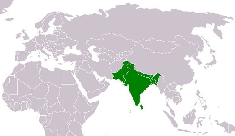 Южная азия на карте мира