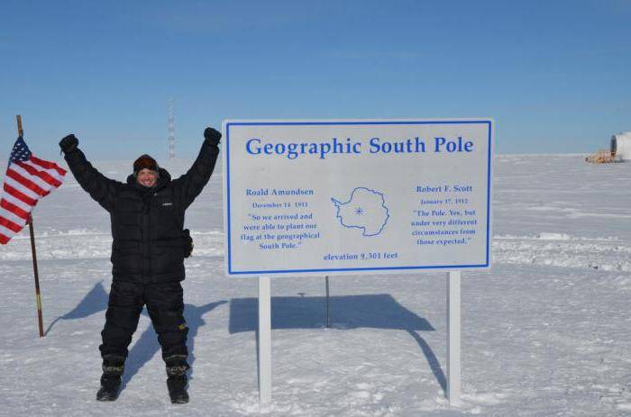 какую географическую широту имеет Южный полюс